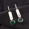 Green Onyx Gemstone 925 Solid Silver Jewelry Handmade Earrings 1.9" Gift For Her EE-168-18