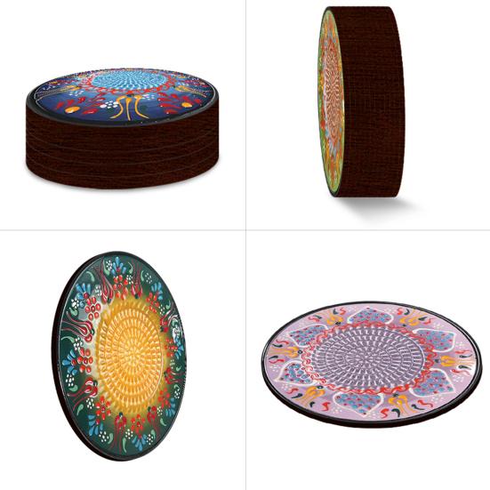 Zeeschildpad Houten Onderzetter Set, 2D Hittebestendige Mat voor Koffie Thee Kopjes, Antislip Tafelbeschermer, Zomer Huisdecoratie