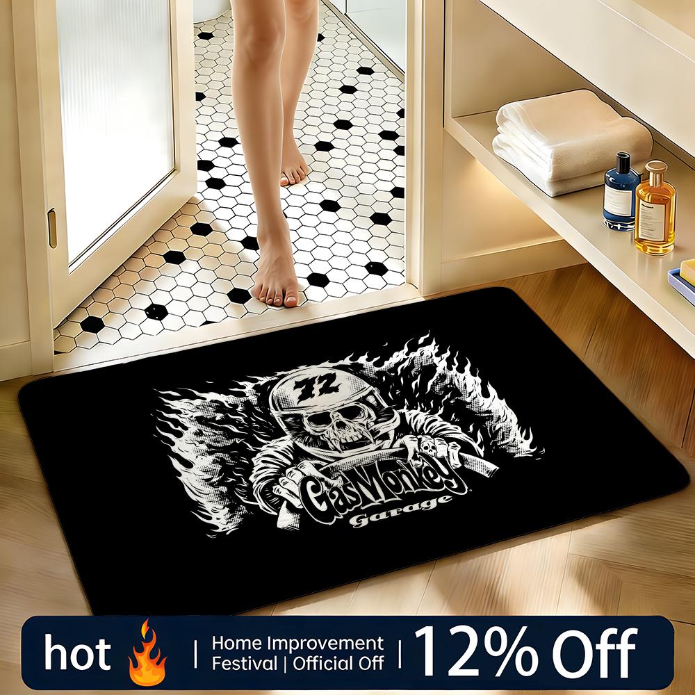 Soft Absorbent Non-Slip Rug Brand Gas Monkey Garage Floor Mat Home Decor Doormat Bedroom Floor Mat Shower Carpet