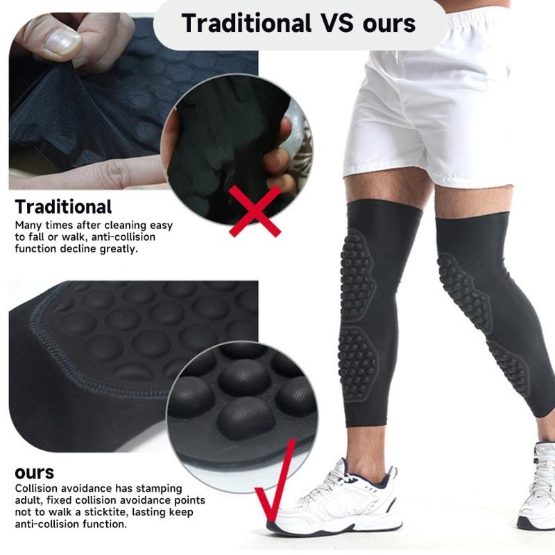 1Pcs Knee Calf Padded Leg Thigh Compression Sleeve Sports Protective Gear Shin Braces Support for Soccer Sports Youth Kids Adult