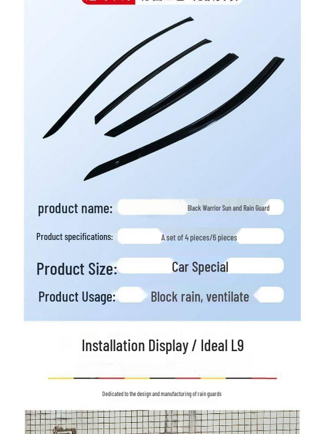 Li Auto L9 Car Window Sun & Rain Guards - Modified Accessories & Visors for Weather Shielding and Decoration