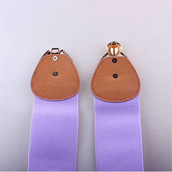 Women Bowknot Buckle Metallic Faux Leather Waistband Elastic Croset Waist Belt