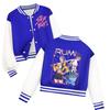 Giacca da Baseball per Bambini Cappotto Foderato con Bottoni a Contrasto Cappotto Leggero Maniche Trapuntate Strisce Primavera