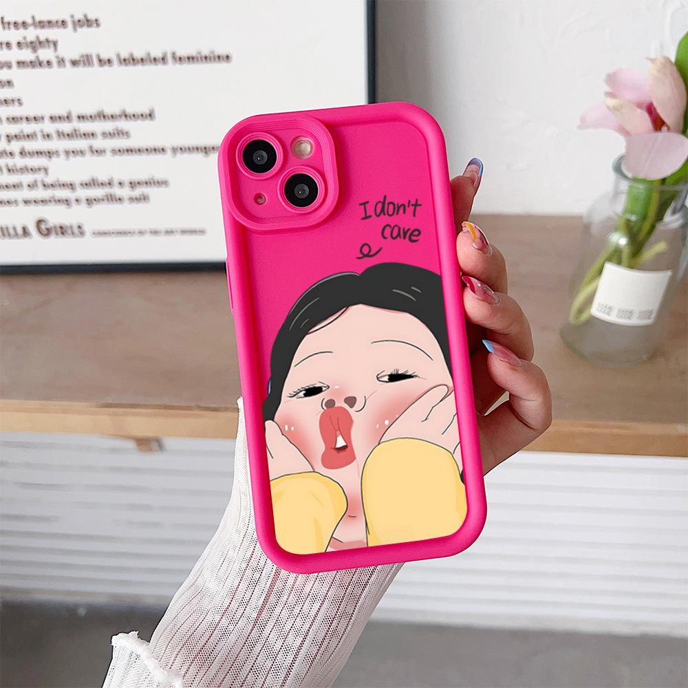 Amazon hot-selling iphone17 mobile phone case pouty funny 14 matte silicone case apple 16promax soft case