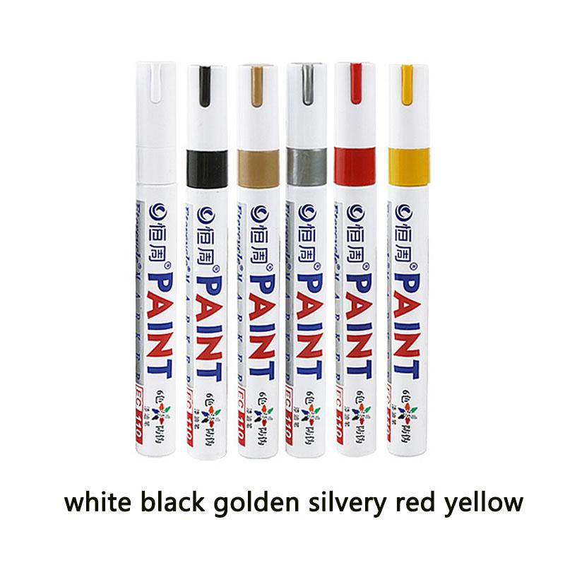 

6 шт. Цветной перманентный белый маркер для рисования Водонепроницаемый Для каменных маркеров Протектор шины Резина Ткань Металл 12 цветов Ручки