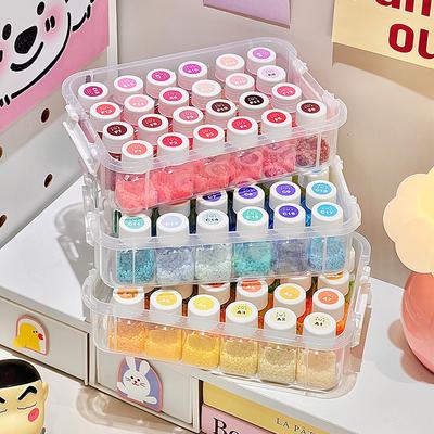Multifunctional Bean-packing Storage Box for Organizing Nail Polish Transparent Storage Box for Jewelry and Accessories Dust-proof Storage Box