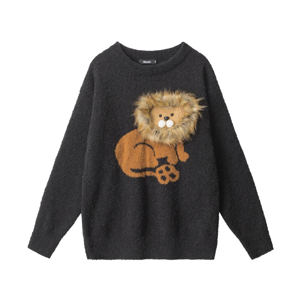 Streetwear Löwenmuster Oversized Pullover
