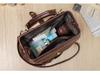 Full-Grain Cowhide Convertible Women's Shoulder Handbag with Metal Hinge Buckle