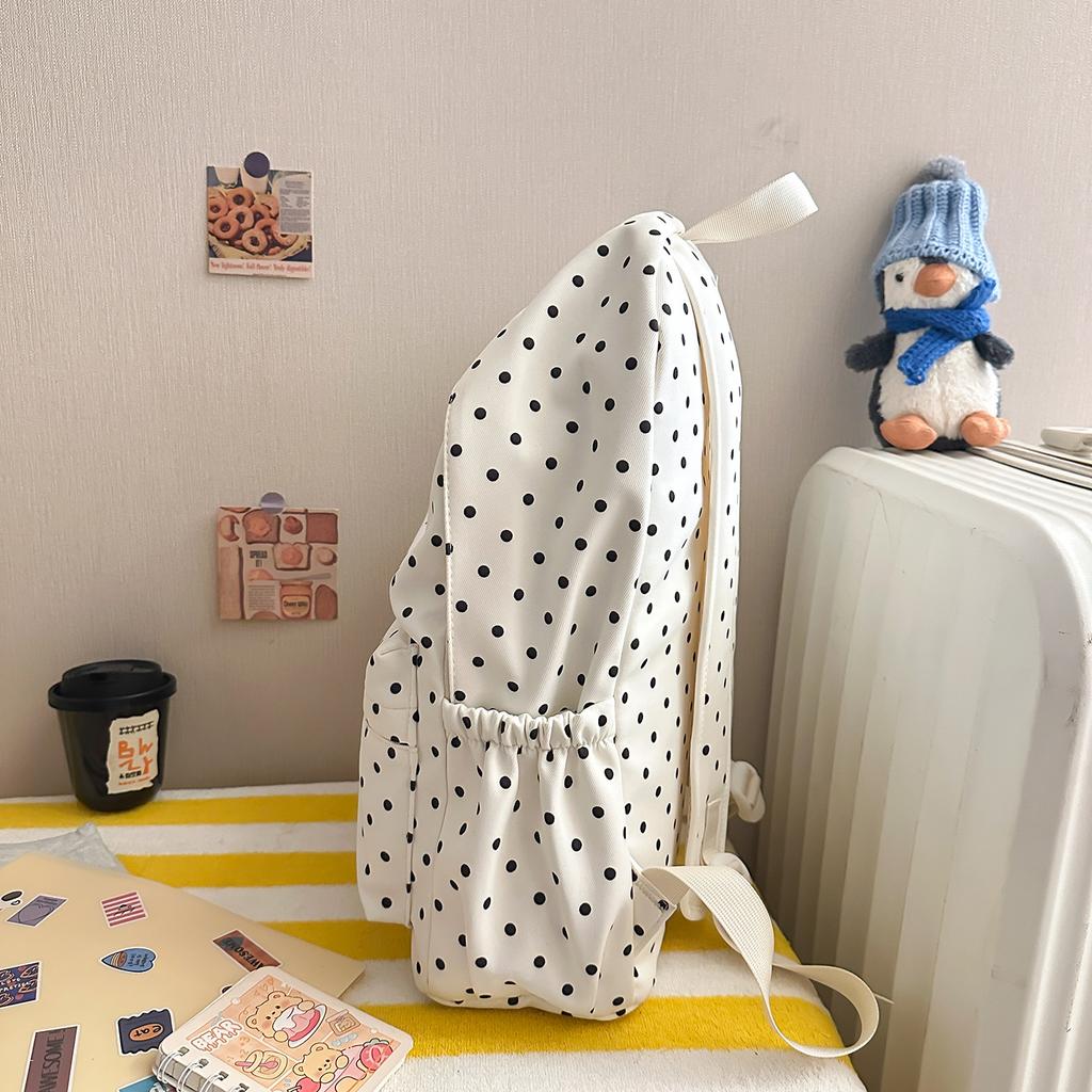 Schoolbag new polka dot backpack small fresh junior high school student schoolbag Mori large capacity personalized commuter leisure backpack