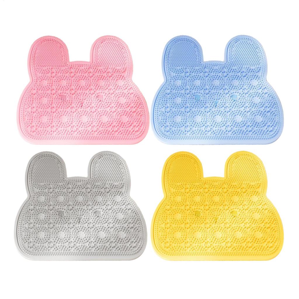 Silicone Massage Shower Mat Non-slip Wash Foot Pad Foot Exfoliating Bathroom Rub Back Brush with Sucker Bath Massage Brush Pad