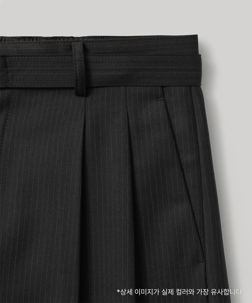 ANOTHER OFFICE Hemingway Stripe Bermuda Pants (Black)