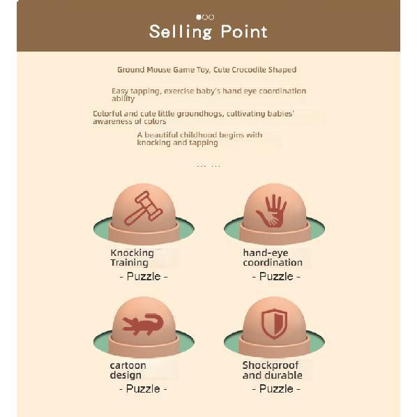 Crocodile Whack-A-Mole Children's Toy Boys and Girls Early Education Intelligence Brain-Teasing Baby Press and Hit Toy Infant Toddler