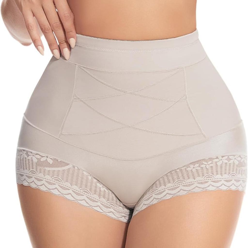 Women Shapewear Tummy Control Panties High Waisted Girdle Body Shaper Postpartum Slimming Underwear Lace Shaping Briefs