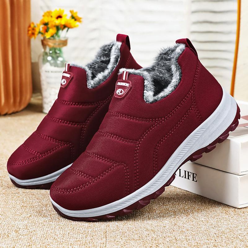 Shoes Women's Cotton Shoes Large Size Snow Boots Fleece Thickened Cotton Boots Cold-proof and Warm Short Boots One-pedal Women's Boots