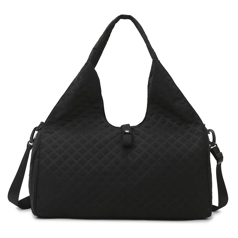 New fashionable diamond portable fitness bag can diagonally span dry and wet separation yoga bag independent shoe compartment travel bag
