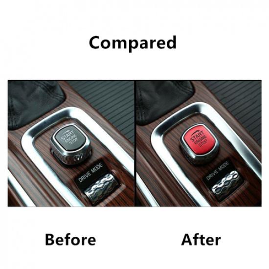 For Volvo S60 19-21 S90 2017-21 Aluminum Red One-Button Start Switch Cover Trim | Matte | Self-Adhesive | China