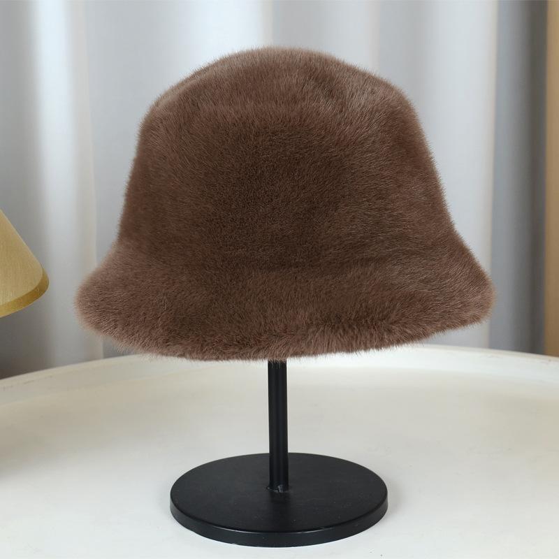 Fluffy Fur Women'S Winter Hat Winter Snow Ski Cap Female Faux Fur Thick Warm Windproof Hat Russian Hat Mink Fisherman'S Hat