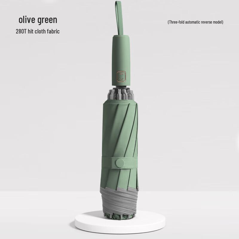 NanQiao Reflective 10-Rib Full Automatic Folding Reverse Umbrella 23 inch