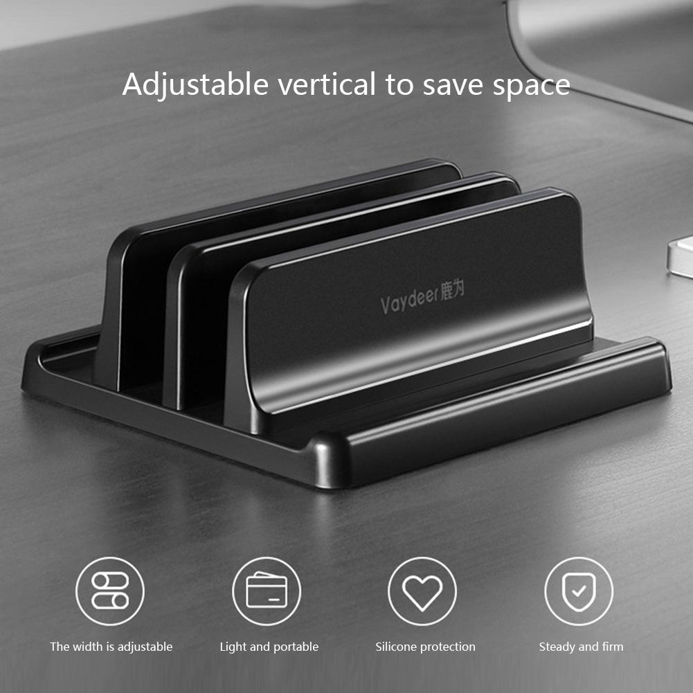 Vaydeer Plastic Vertical Laptop Stand Holder Adjustable Desktop Notebook Dock Space-Saving 3 In 1 Computer Stand