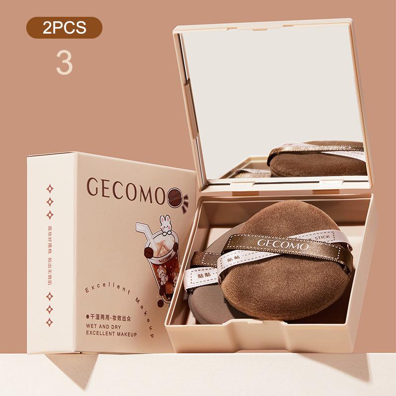 Surface Flocking Makeup Puff Soft Skin-friendly Air Cushion GECOMO 6 PCS Nut Powder Puff Set Sponge Dry And Wet Dual-Use Leather