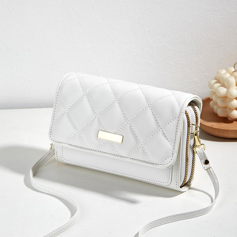 Versatile Double-layer Embroidered Mobile Phone Bag Women's Bag New Diamond Embroidered Small Fragrant Shoulder Bag Women's Messenger Bag