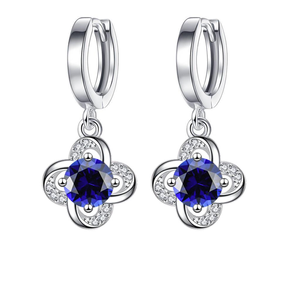 

Серьги-клевер с муассанитами, новые темпераментные длинные серьги, женские серьги EK-32