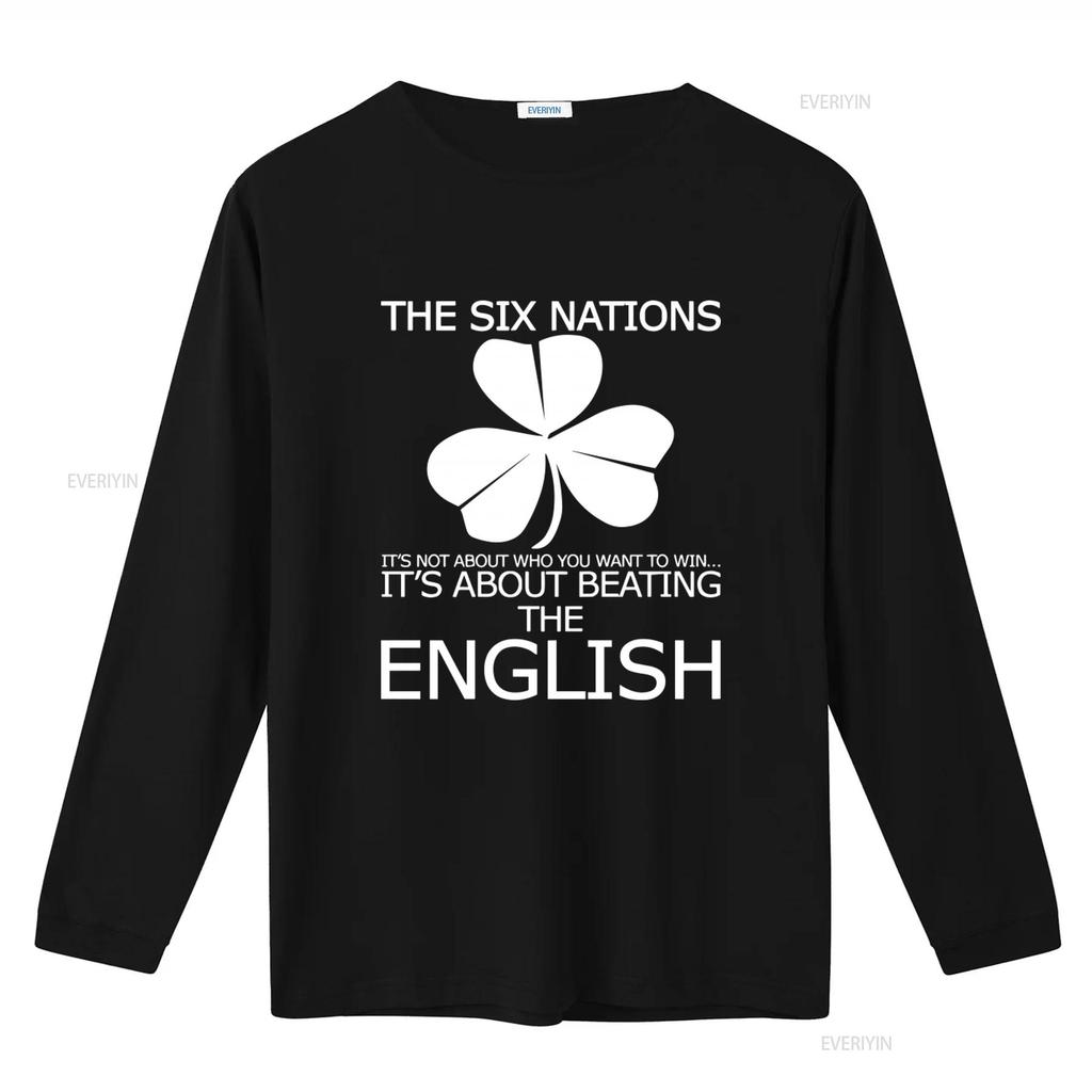 Maglietta da Rugby da Uomo Irlanda Sei Nazioni Rugger The Non Riguarda Chi Vuoi Che Vinci Battere Inglesi vintage Lavata Elastica