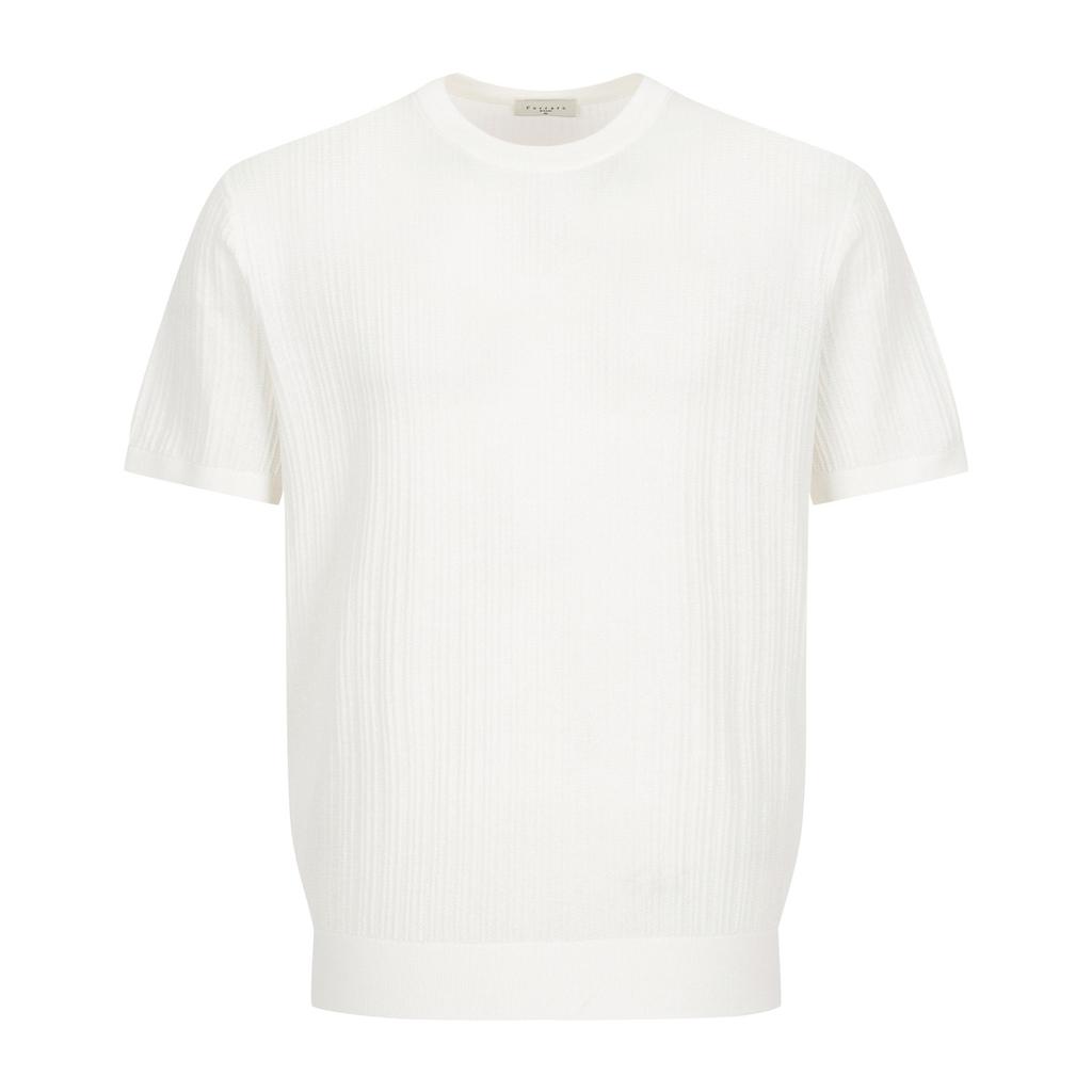 FERRAROMILANO Cotton Round Short Sleeve Knit White (Am0Gtsr20131)