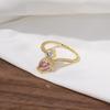 Enamel and Diamond Tulip Adjustable Gemstone Ring for Women - Durable, Non-Fading, High-End Exquisite Design