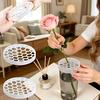 Silicone Flower Arranging Grid, Reusable Stretch Floral Blossom Grid Arranger, Clear Flexible Silicone Spiral Stem Holder for Outdoors