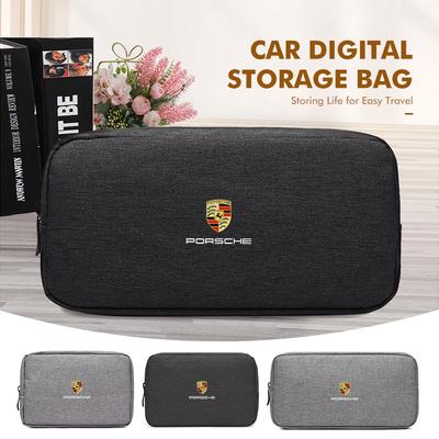Bolsa de Armazenamento Digital Organizador de Cabos de Dados USB Acessórios de Bolsa Para Panamera 911 Carrera-GT 918-Spyder 997 991 968