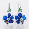 Huitan Temperament Blumen-Design Hängende Ohrringe für Damen mit funkelndem Zirkonia-Stein Romantische Brautohrringe Mode