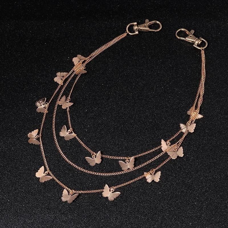 Sommerkleid Accessoires Punk Street Mehrschichtige Schmetterling HipHop Haken Gürtel Taillenkette Hosenkette Mode Kleidung Dekor Geschenke