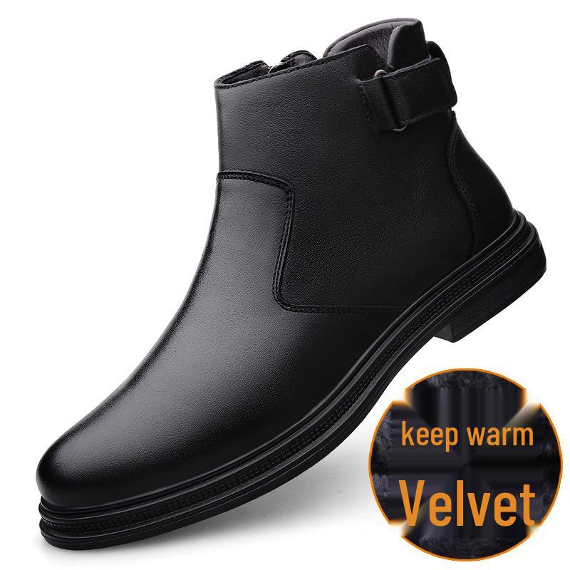 Men s Plus Size Mid-Top Martin Boots - Autumn 2025 Trendy British Style Leather Shoes 40
