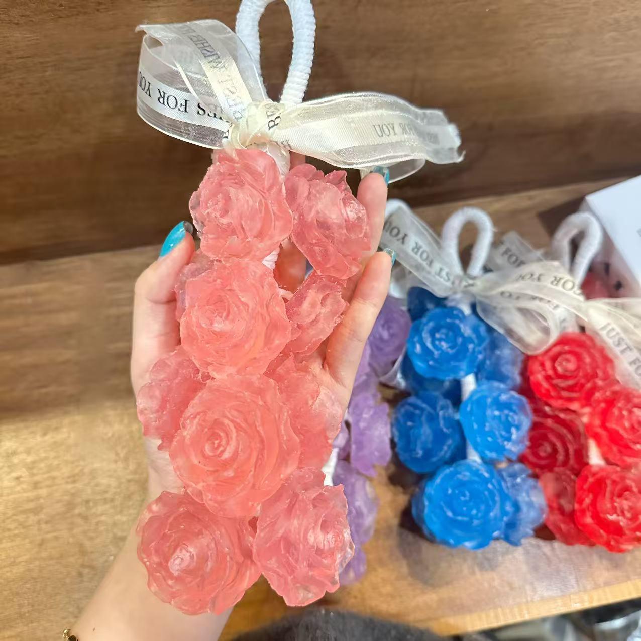 

Handmade Crystal Rose Scented Soap for Bathing, Hand Washing, Car Freshener, Souvenir, Pendant