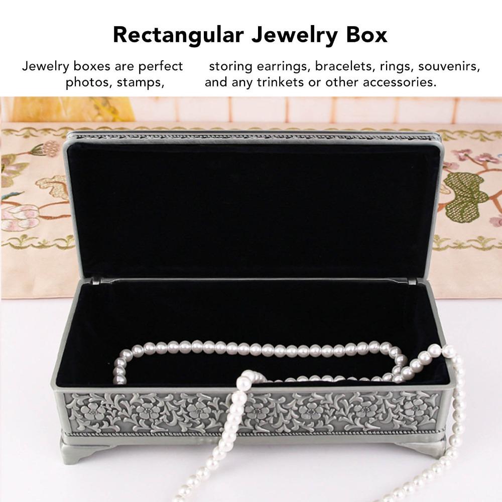 Decorative Vintage Jewelry Box Alloy Trinket Storage Box Jewelry Organizer Box For Women