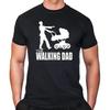 Walking Dad T Shirt Papa Unisexs Day Fathers Fun Father Baby Zombie Sayings Vintage Slightly Unisex Streetwear Breathable