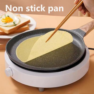 Crepe Pan Pancake Nonstick Frying Pans Wooden Handle Omelet Cooking Breakfast Pizza Steak Fried Cooker Crepe Kitchen Accessories