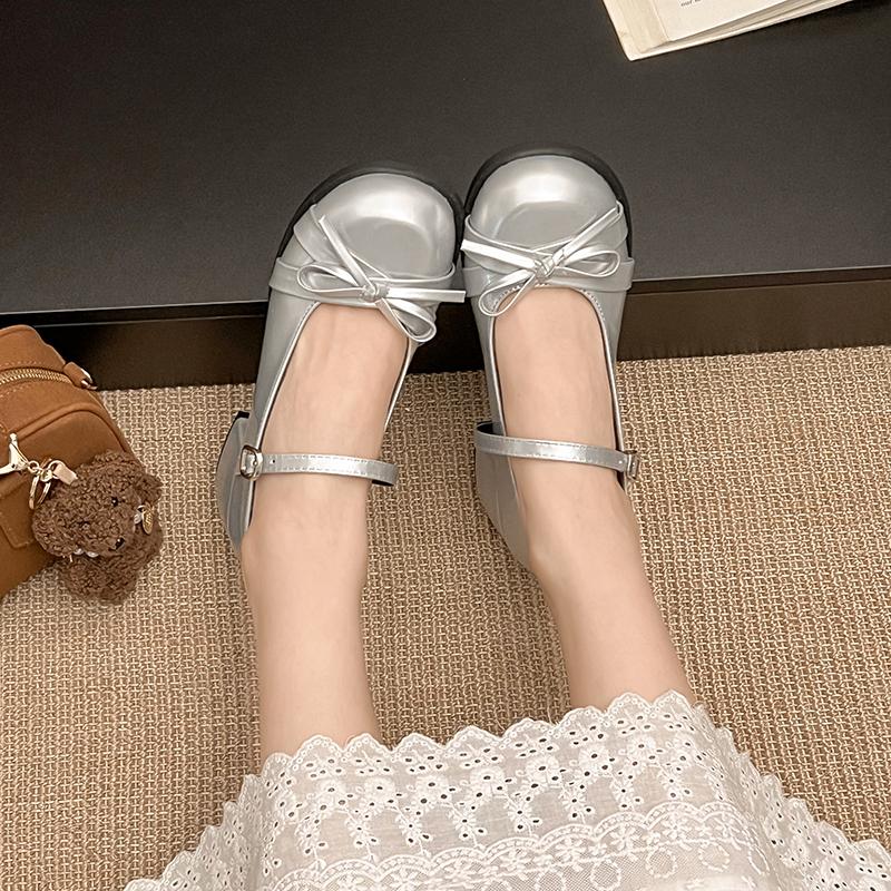 Fashion All-Match Shoes Woman Flats Oxfords Round Toe Dress Comfortable New Leather Summer Spring Mary Janes Shoes Woman Comfortable And