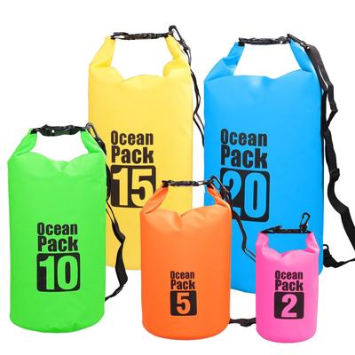 Oem 2l 5l 10l 15l 20l Niestandardowe Logo Outdoorowe Pcv Lekki Przenośny Wodoodporny Plecak Kemping Turystyka Plaża Kajakarstwo Sportowy Suchy B