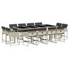 VidaXL Garden Dining Set and Cushions 13 Pcs Light Grey Rattan 3278170