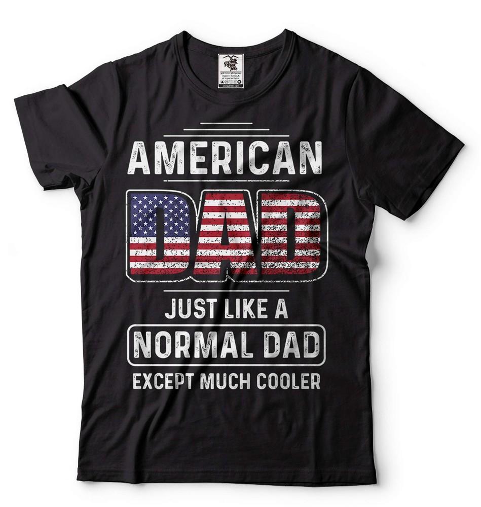 Mens American Dad T-shirt Dad Patriotic Shirt Father s Day USA Flag Shirt Unisex T-Shirt XXXL