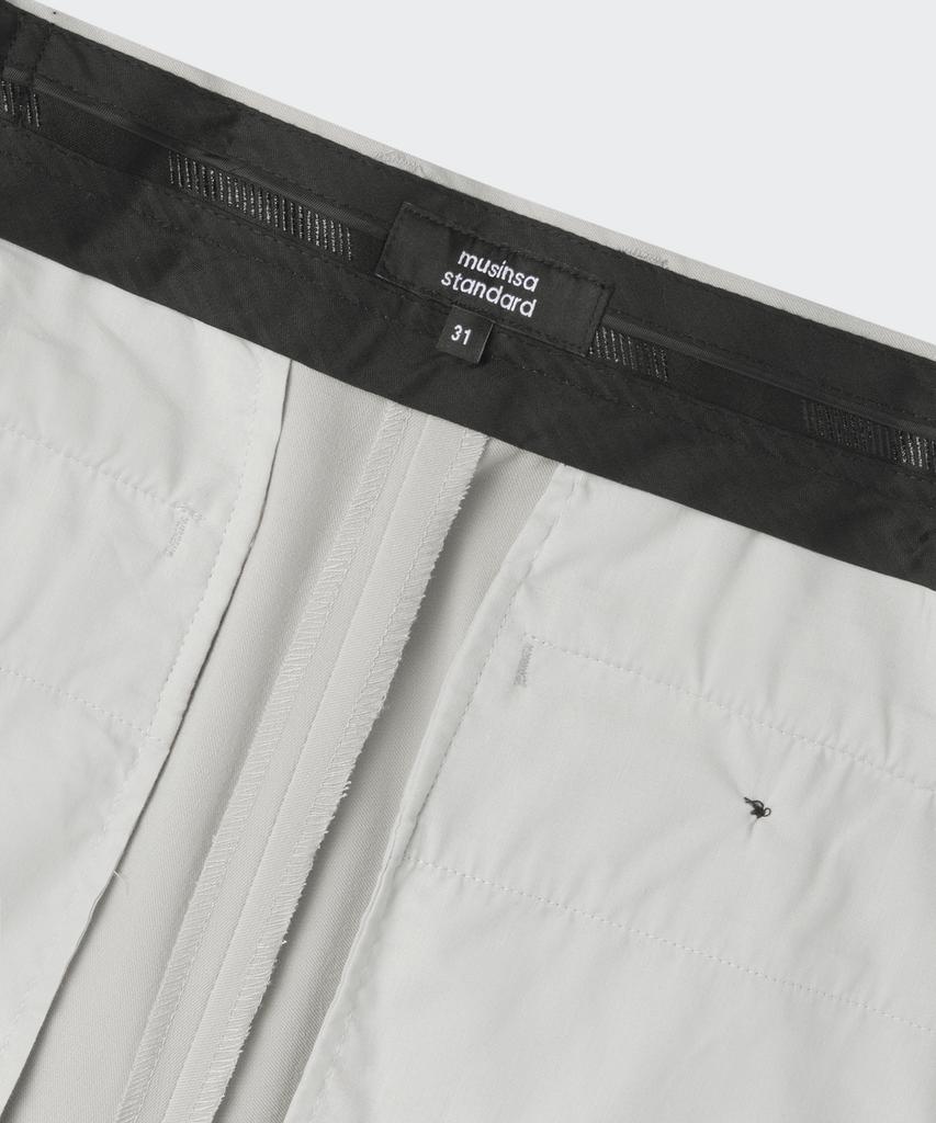 MUSINSA STANDARD Semi-Wide Hidden Banding Slacks [Dusty Cream]