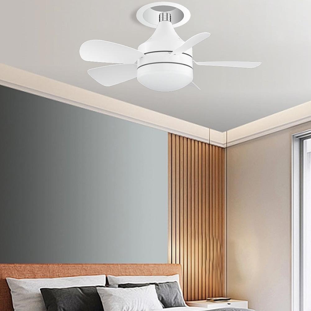 Ceiling Fan with LED Light Dimmable Modern Ceiling Fan 3 Gear Speed White Ceiling Fan 10.9 In for Porch Office Garage Restaurant
