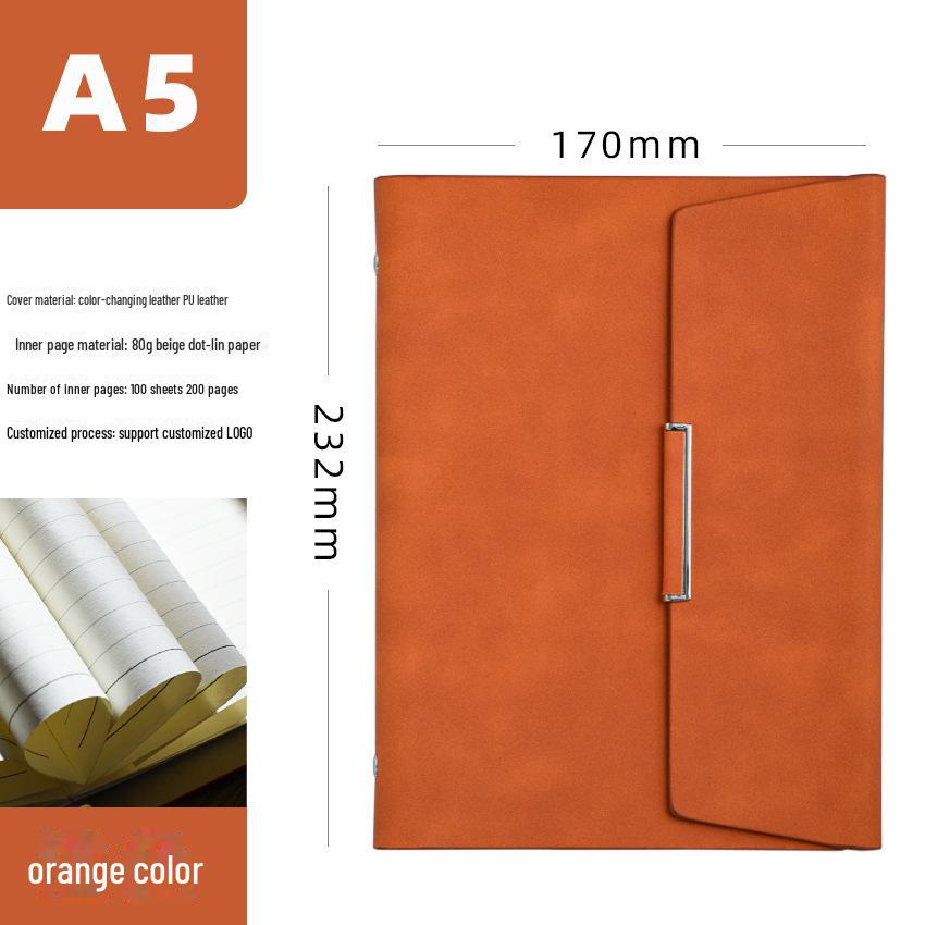 

Блокнот формата А5 с тремя сложенными листами, магнитной застежкой и персонализируемым логотипом в подарочной коробке