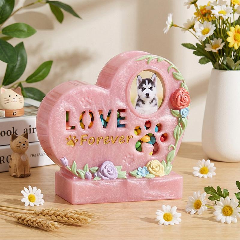 Diy Heart-Shaped Pet Photo Frame Epoxy Mold: Cat And Dog Pet Resting Tombstone Resin Plaster Ornament