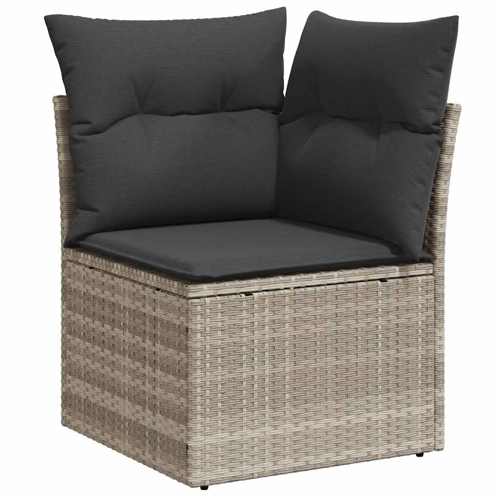 Vidaxl 5-Cz. Garden Furniture Set, Cushions, Light Grey PE Rattan