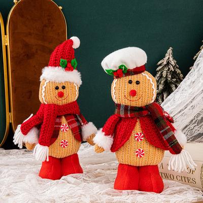 Christmas Gingerbread Man Knitting Plush Doll Xmas Decoration Stuffed Toys Gifts
