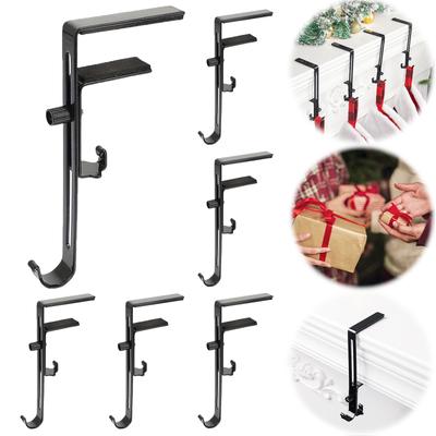Metal Mantel Hanger with 2 Metal Hooks Display Hanger No Drill Mantle Hook No Slip for Hanging Stocking Garland Balls Fireplace