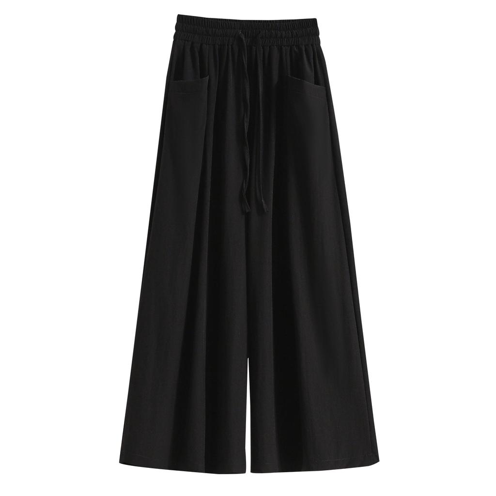 DIMANAF Plus Size Pants Women Spring Summer Solid Pockets High Waist Casual Harem Pants Loose Wide Leg Pants New